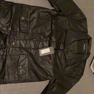 Black bespoken anorak